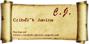 Czibók Janina névjegykártya